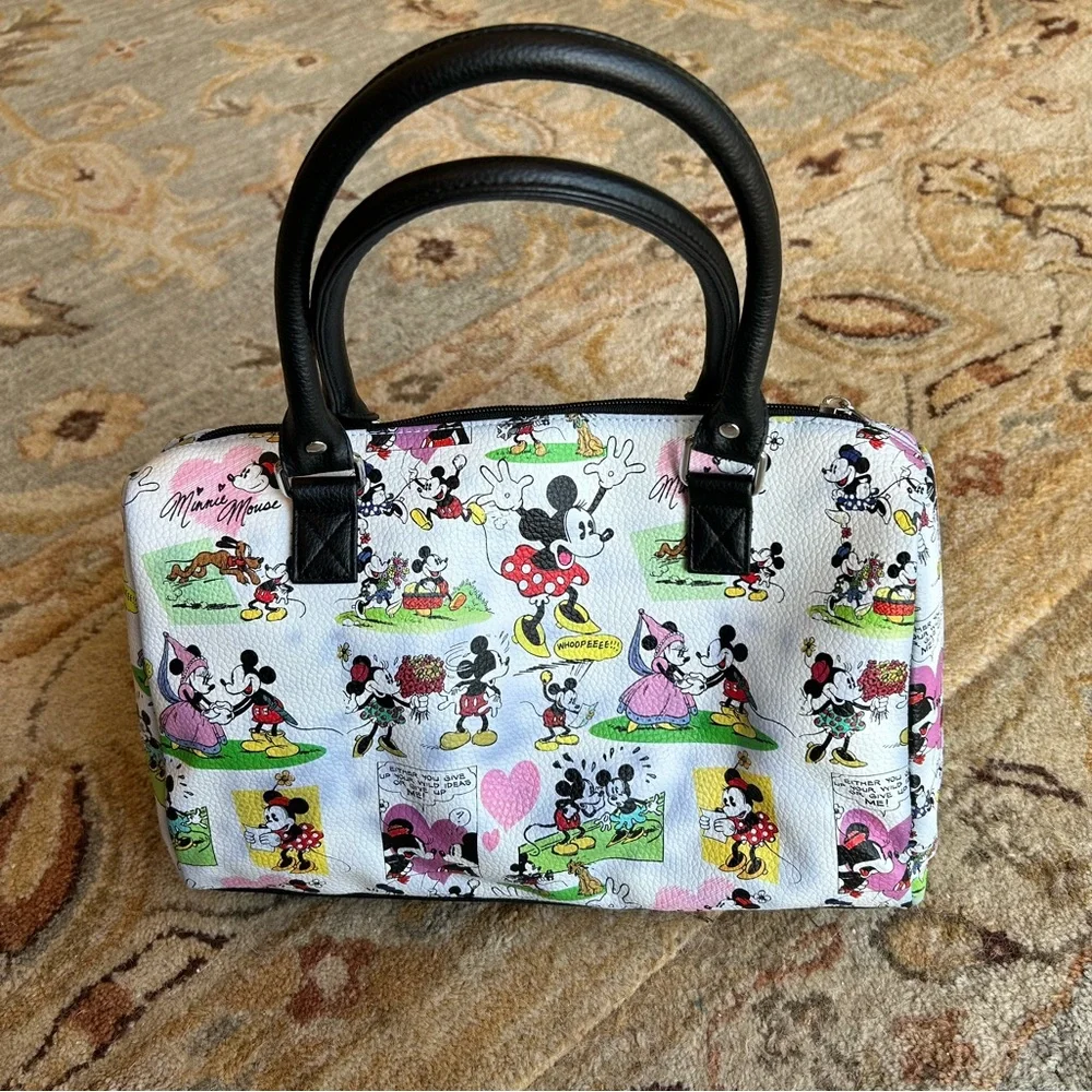NWT Disney Parks Loungefly collab Authentic Mickey/Minnie Mouse Comic Satchel